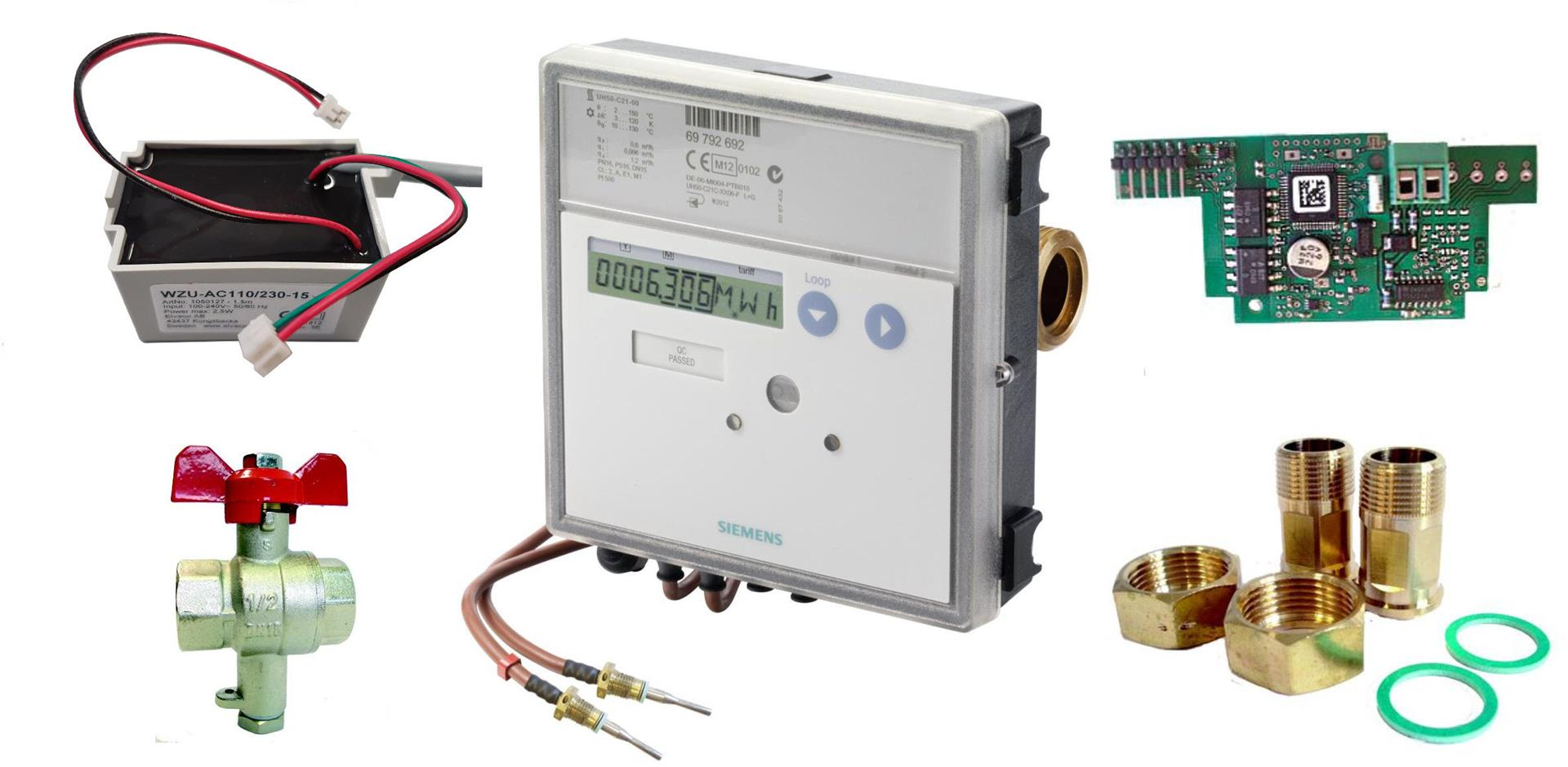 PACK Compteur - Siemens SETEG2-UH50-C45-00  - SET composé du compteur & accessoires suivants :  UH50-C45-00  + WZM-E54 + WZT-G12 + WZT-A12 + WZU-AC110/230-15 + WZU-P2 + WZU-NB-IoT-G2