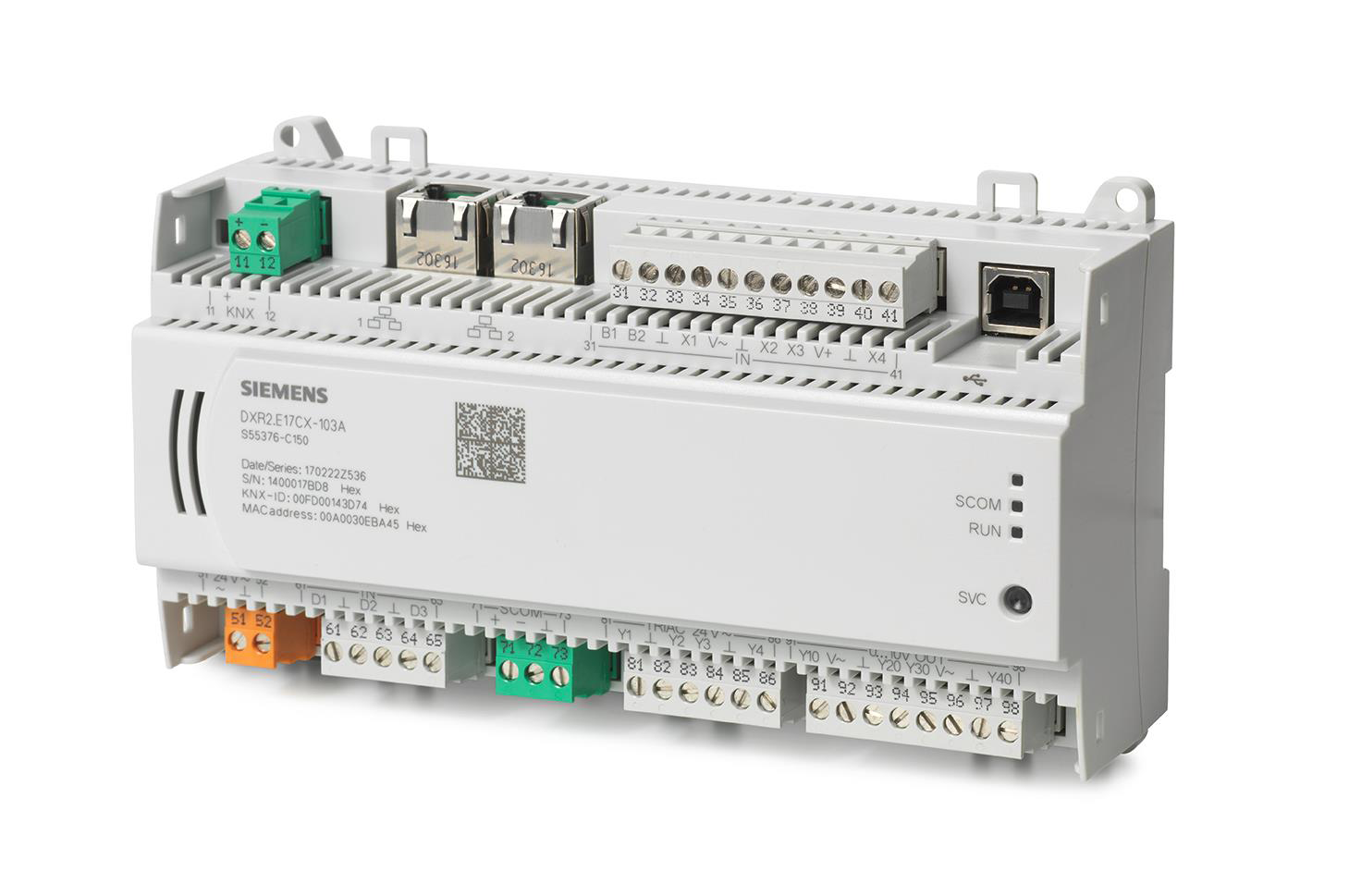  - Siemens  DXR2.E17CX-103A - Régulateur multimétiers labo, 24VAC, BACnet/IP, avec 60 points de donnée