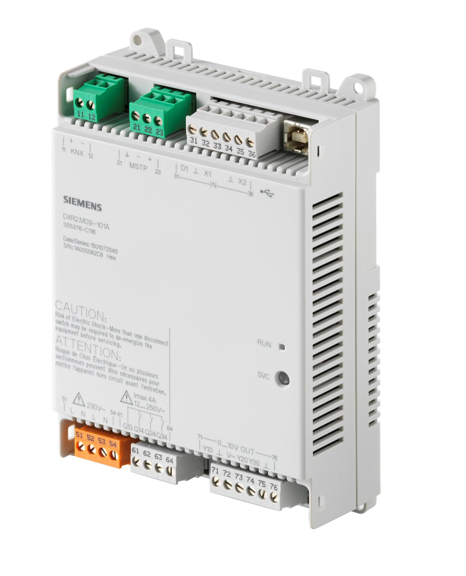  - Siemens  DXR2.M09-101A - HVAC controller DXR2.., 230VAC, BACnet/MSTP