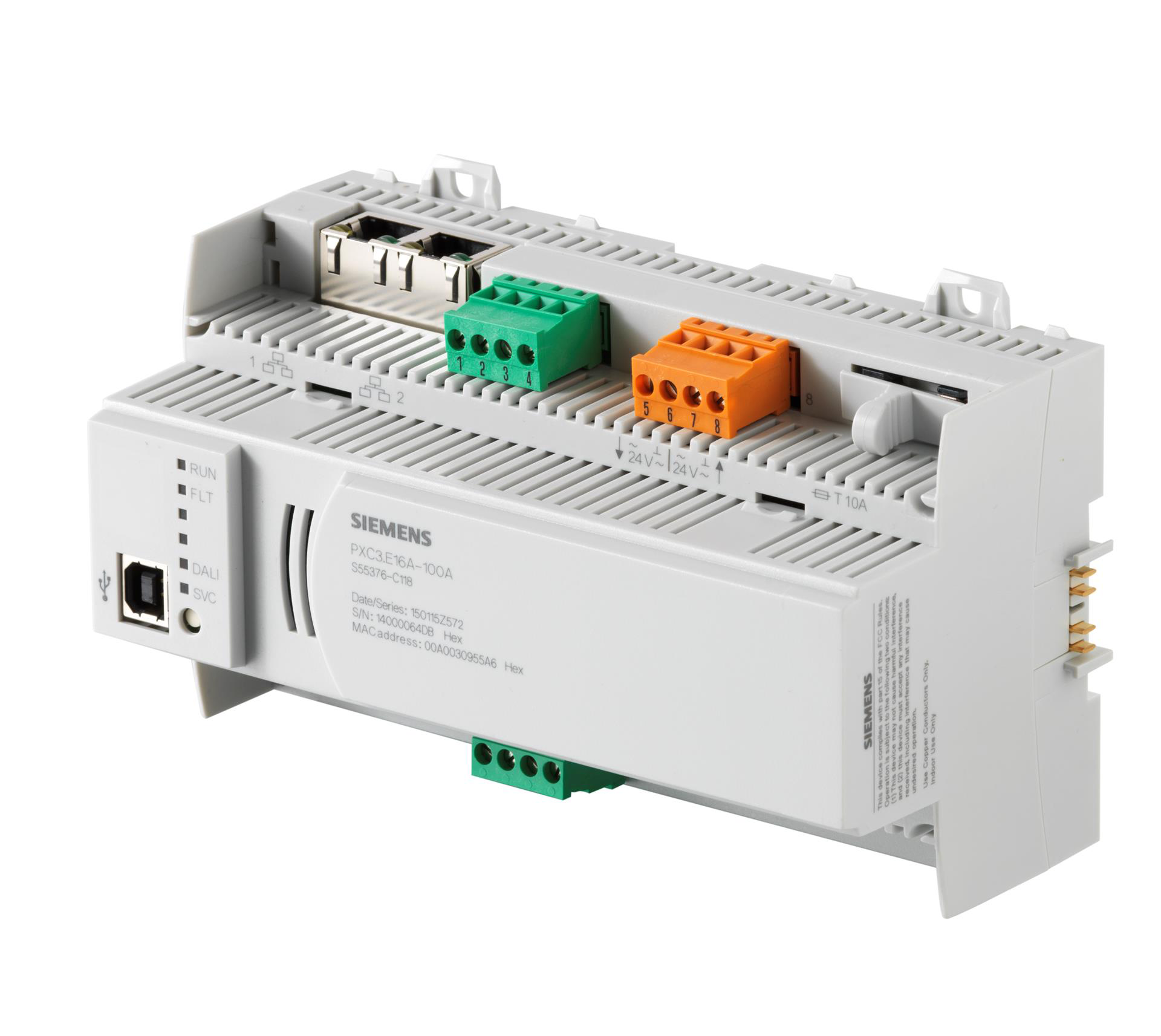  - Siemens  PXC3.E16A-200A - Contrôleur Tra Modulaire 24Vac Bacnetip / 64DALI2 / 64Dpt
