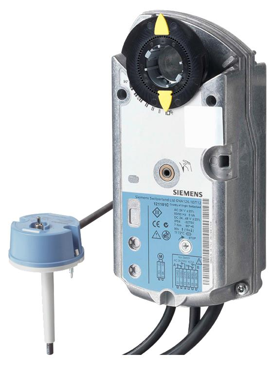 SERVOM. DE CLAPET D'AIR - Siemens GRA126.1E/T10 -  Servomoteur pour clapet coupe feu avec ressort de rappel 4 Nm AC/DC 24V 10x10 mm avec thermofuse