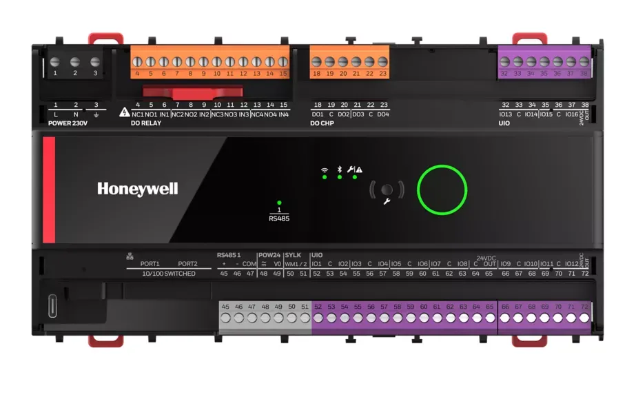 Honeywell UN-RL1644ESB230NMC - Niagara Unitary - 16UIO, 4SSR, 4Rel, CAT5 IP, Sylk, BLE, 230 VAC