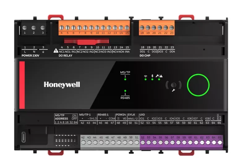 Honeywell UN-RS0844MS230NMC - Optimizer Unitary - contrôleur programmable: BACnet MS/TP (10Base-T): 8UIO: 4SSR: 4 relais: 230VAC: version S