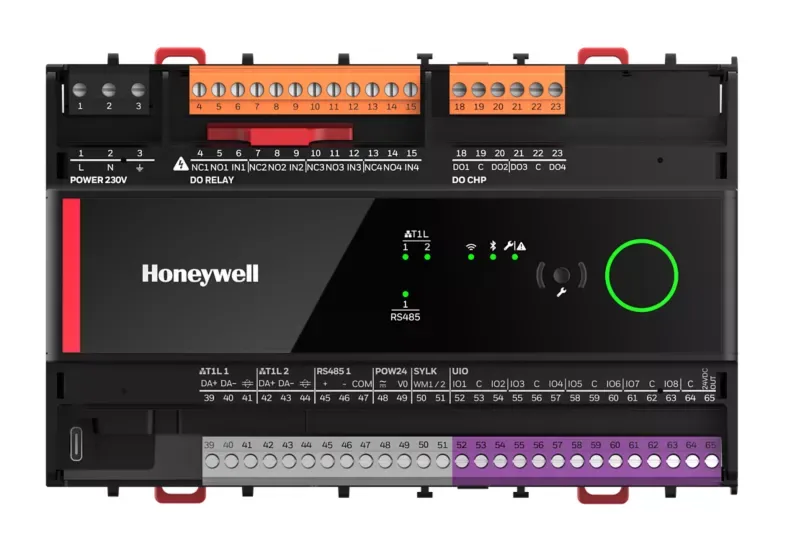 Honeywell UN-RS0844TS230NMC - Optimizer Unitary - contrôleur programmable: BACnet IP (10Base-T1L): 8UIO: 4SSR: 4 relais: 230VAC: version S