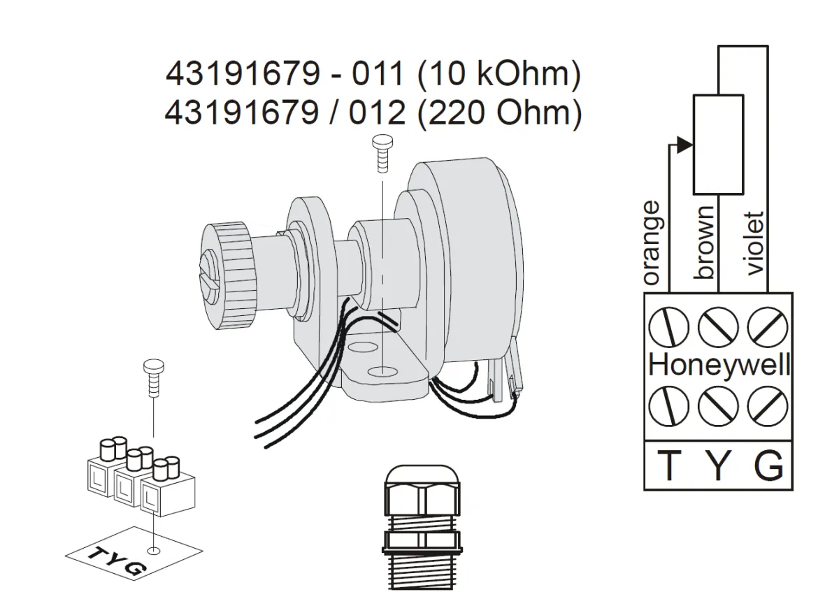 Accessories -Honeywell 43191679-011- AUX. POT. 10KOHMS ML64/ML74