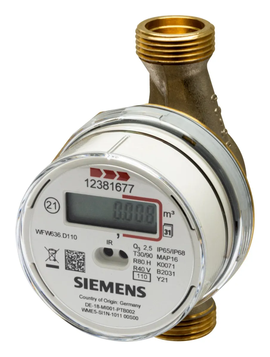 Flow meters - Siemens WFW636.D110 - Mechanical hot water meter 2.5m³/h 110mm