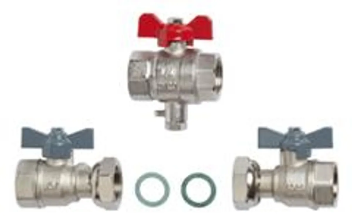 Accessoires - Siemens HMXI-K001003 - Installation Set Rp 1“- Ball Valve Rp 1“ With Coupling Nut G ¾“ And Flat Gaskets