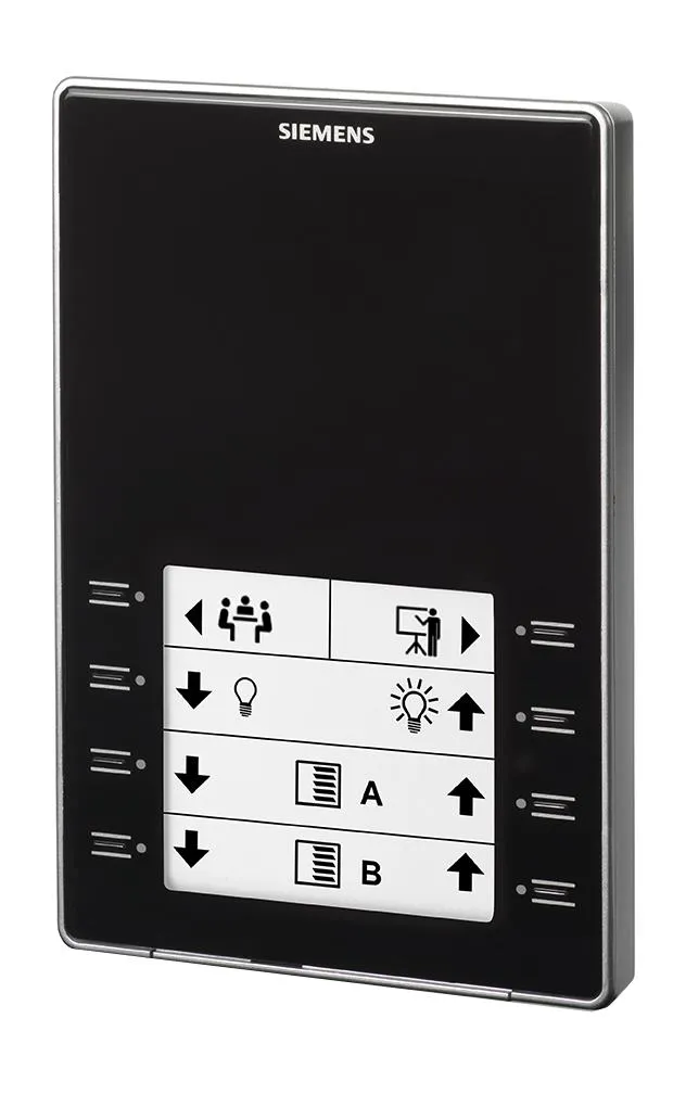 Siemens QMX3.P02-1BSC - Unité De Commande D'Ambiance KNX Avec Capteur De Température, Touches Tactiles Configurables, Écran Led, Noir