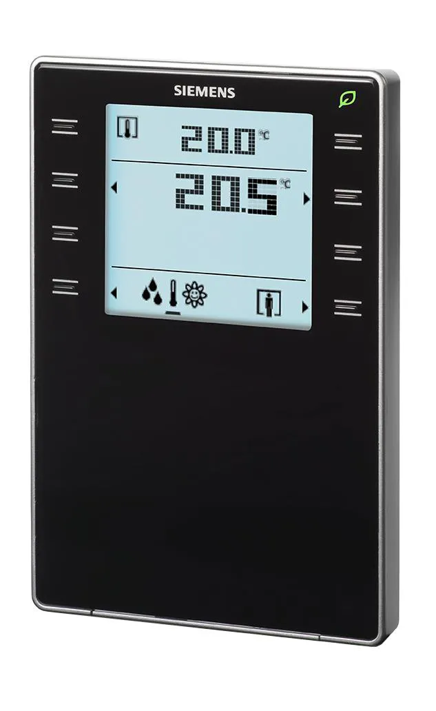 Siemens QMX3.P34-1BSC - Unité De Commande D'Ambiance KNX Avec Capteur De Température, Écran Rétroéclairé Segmenté, Touches Tactiles, Noir