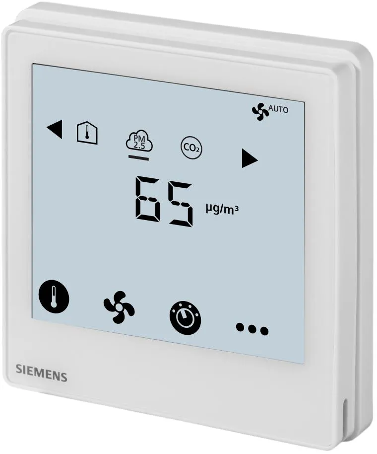 Siemens RDF870MB - Régulateur Écran Tactile Semi-Encastré Pm2.5 & Co2, Modbus