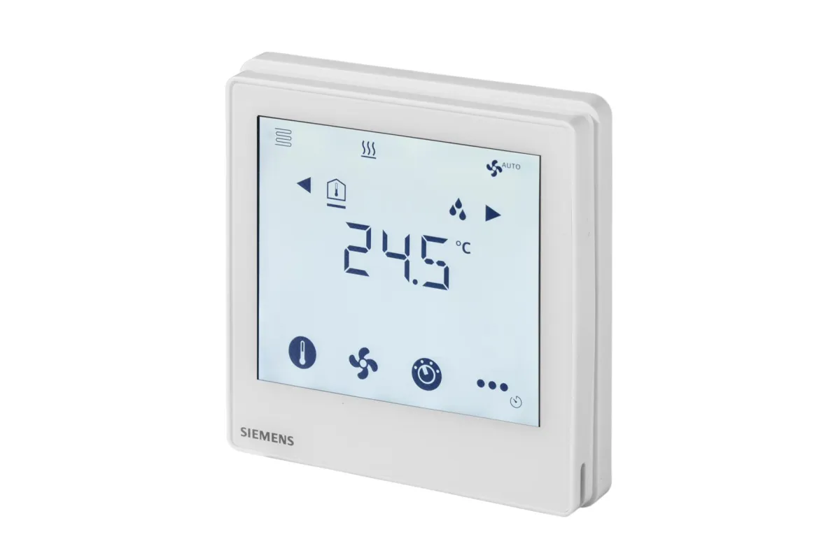Siemens RDF880KN - KNX touchscreen flush-mount room thermostat for heating and/or VRF Room Unit applications with KNX to VRF Gateway interface, for square and round conduit boxes