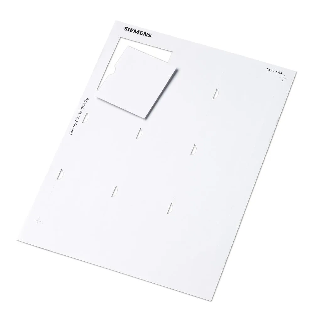 Siemens TXA1.LA4 - Sheet Of Blank Labels For Identification (100 Units Per Box)