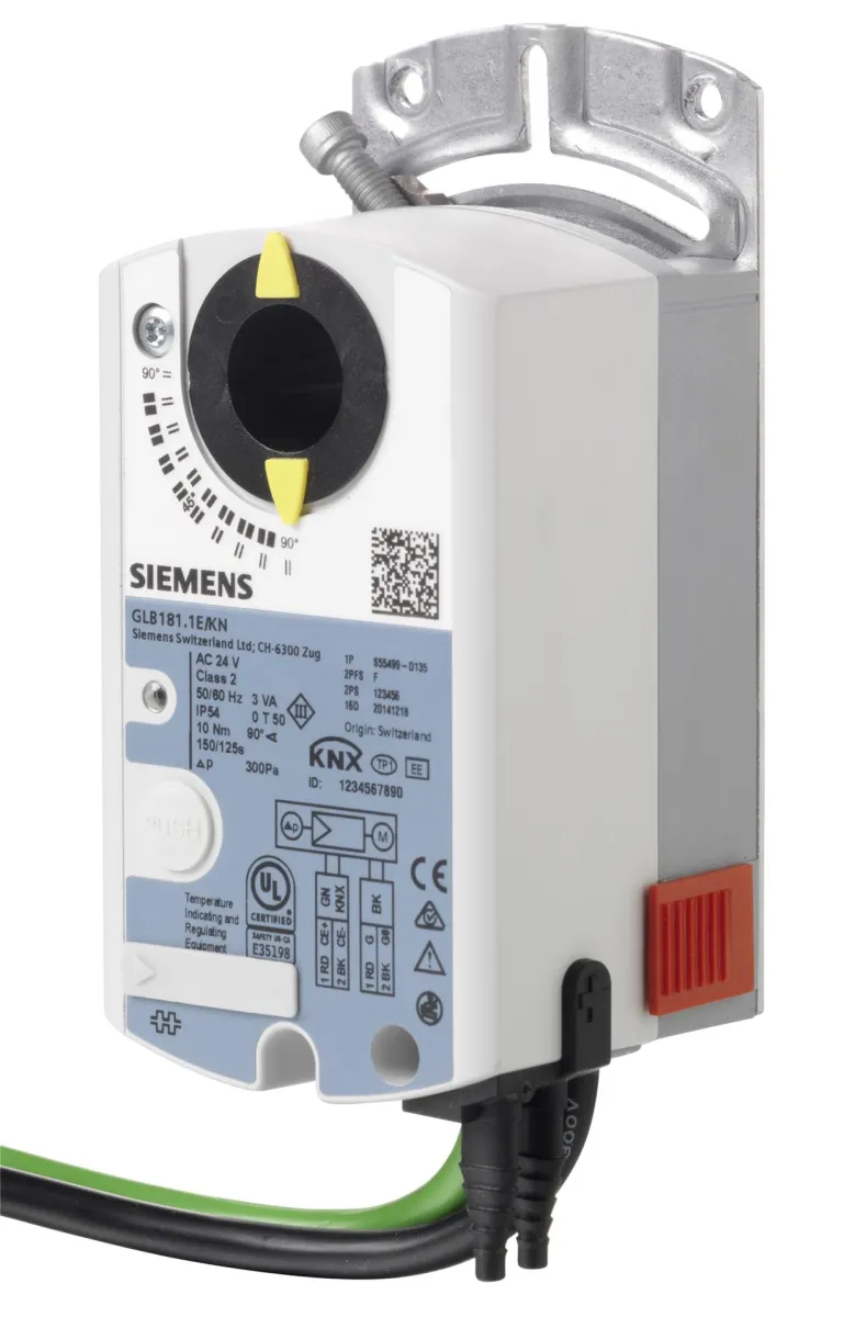 Siemens GDB181.1E/KN - VAV KNX/PL-Link controller. 24 V. 5 Nm. 150 s. 300 Pa