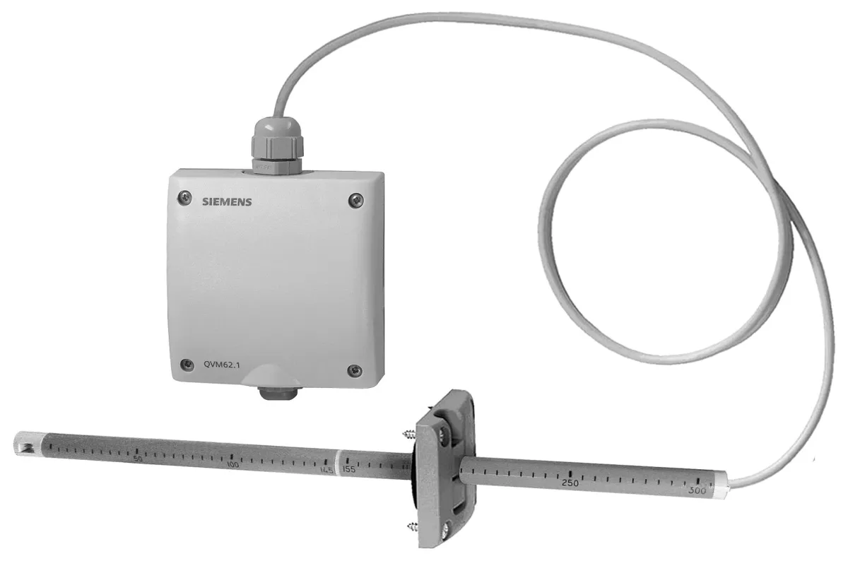 Siemens QVM62.1-HE - Sonde de vitesse d'air gaine, 0...5 m/s-0...10 m/s-0…20 m/s, IP65-IP20, AC/DC 24 V