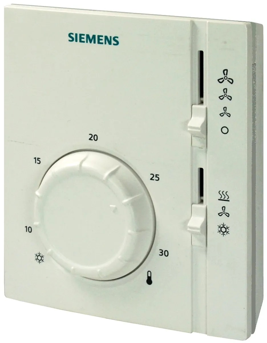 Simple thermostats - Siemens RAB31.1 -Fan coil unit room thermostat 4-pipe H/C/Fan