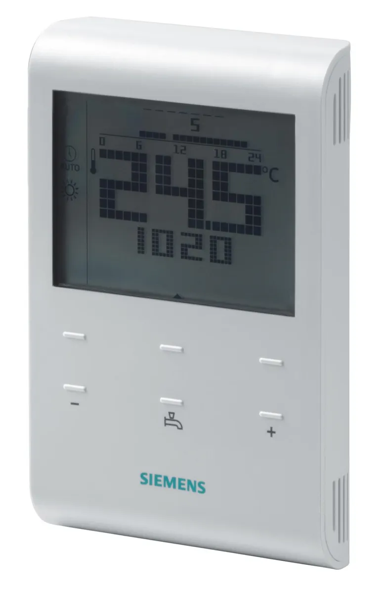 Clock thermostat - Siemens RDE100.1DHW -7-day digital thermostat battery-powered with domestic hot water production