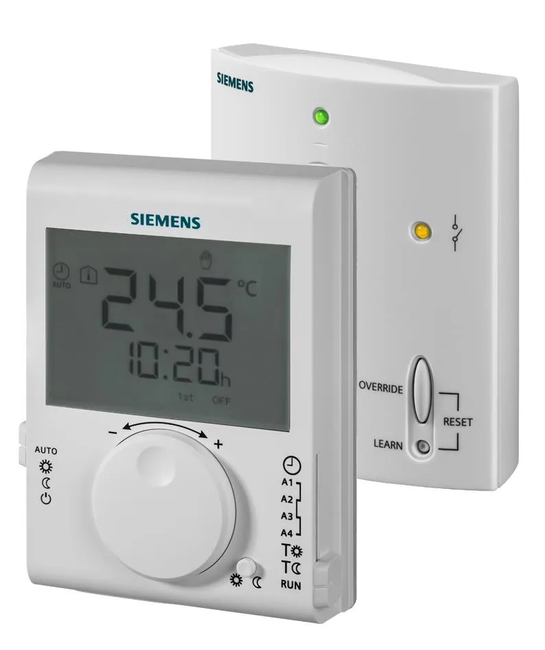 RF Thermostat - Siemens RDJ100RF/SET -Programmable radio frequency room thermostat - kit (transmitter and receiver)