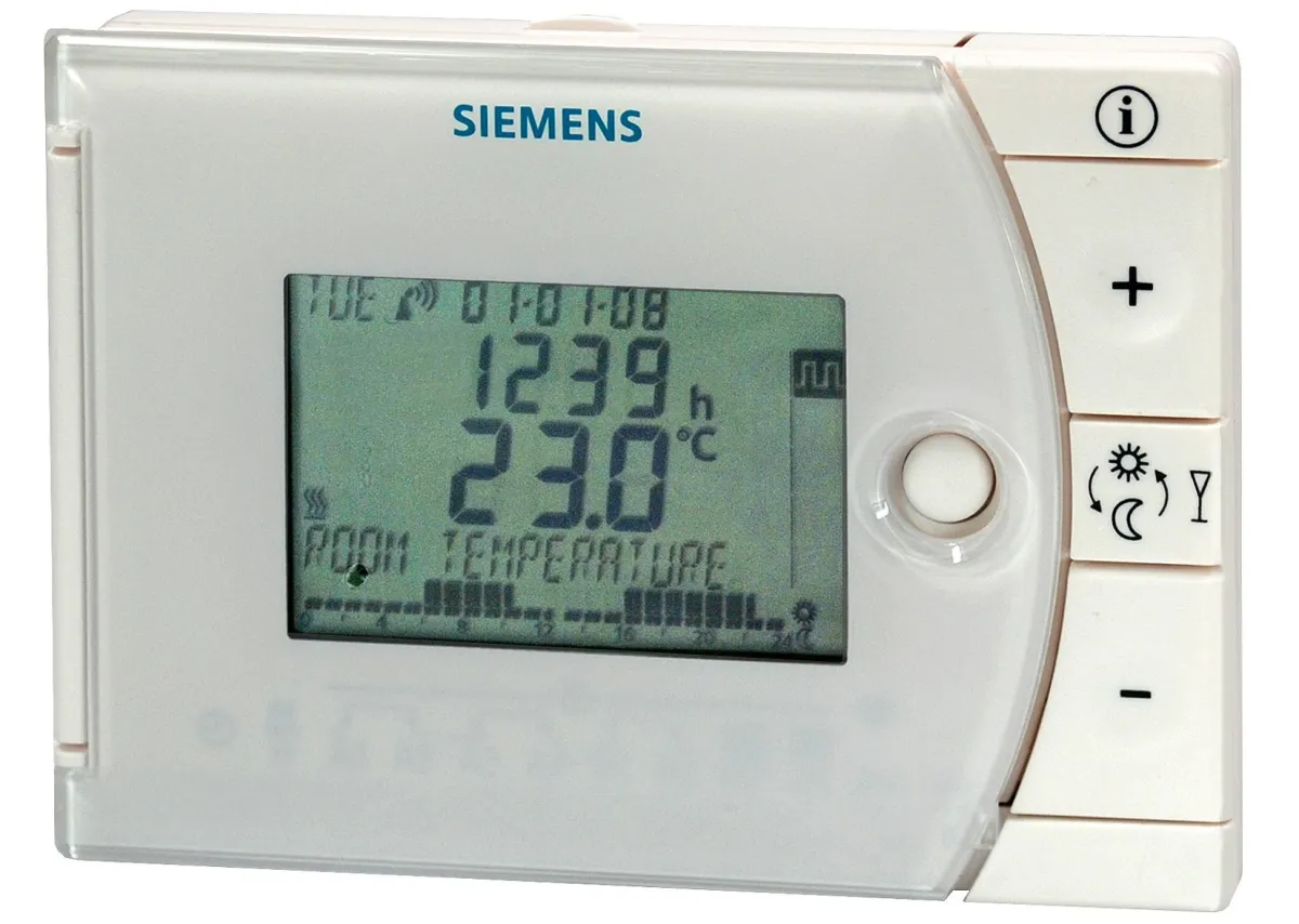 Clock thermostat - Siemens REV13 -Room thermostat with 2-point control and 24-hour time switch, batteries, only heating