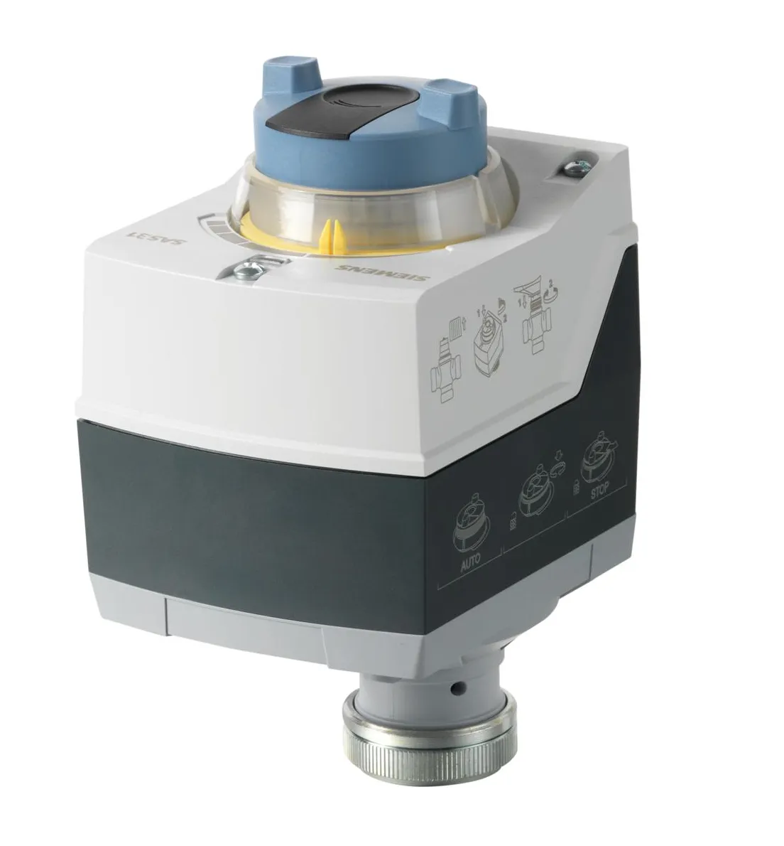 Servomoteur électrique - Siemens SAS61.03 - Mouvement linéaire, DC 0...10 V, DC 4...20 mA, 0...1.000 [Ohm], AC 24 V, DC 24 V, , 400 [N]