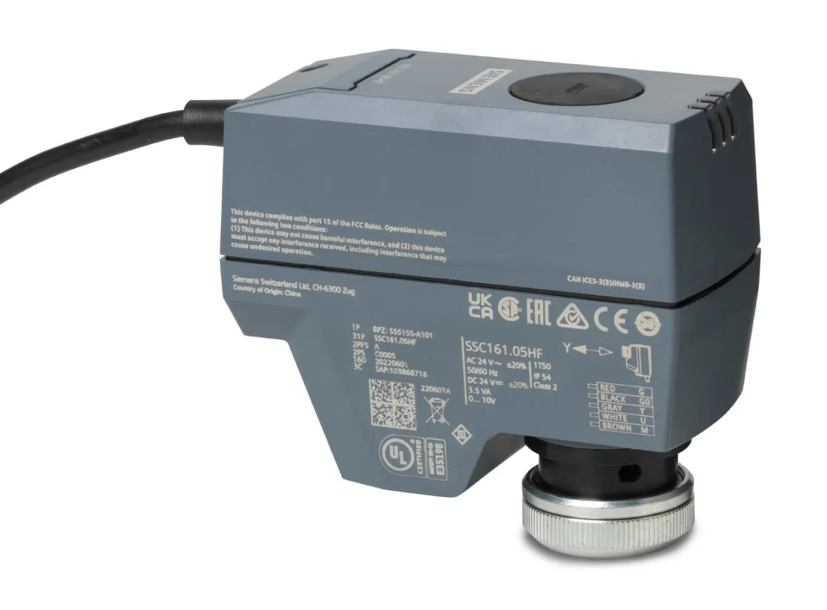 Electric actuator - Siemens SSC161.05HF - Linear motion, DC 0...10 V, AC 24 V, DC 24 V, , 100 [N]
