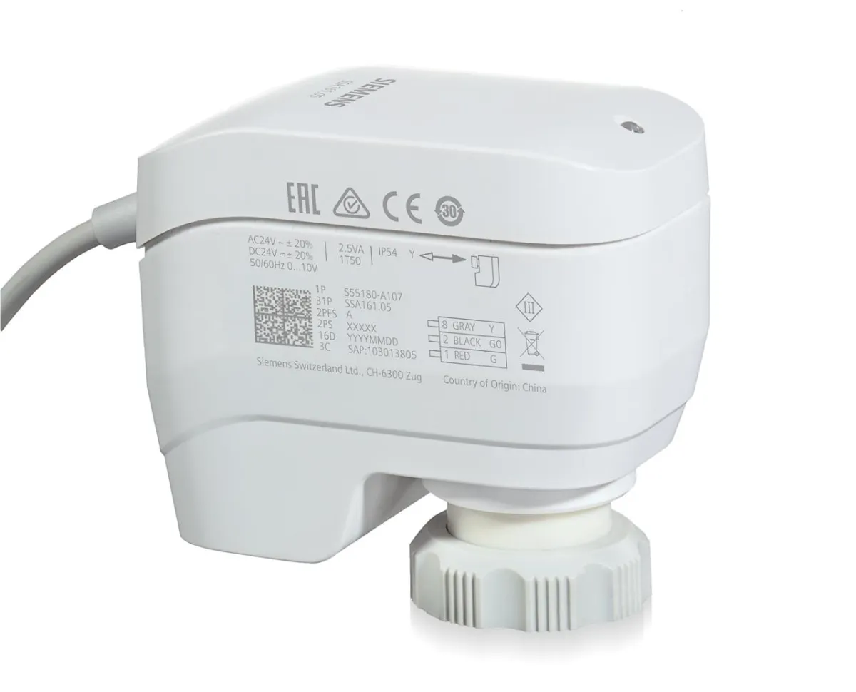 Electric actuator - Siemens SSA131.00 - Linear motion, 3-point [Floating], AC 24 V, , 100 [N]